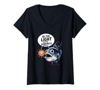 Women's Be The Light in The Darkness Cute Anglerfish V-Neck T-Shirt