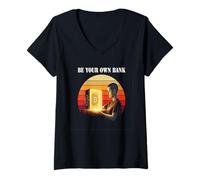 Womens Be Your Own Bank Freedom Sovereignty self Custody Bitcoin V-Neck T-Shirt