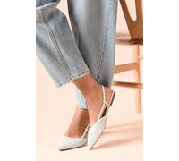 Womens Bea Woven Textile Pointed Slingback Flat Shoes Blue 4