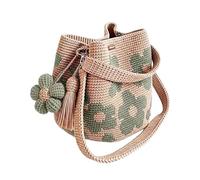 Women's Beach Bag, Crochet, Floral Pattern Boho Shoulder Bag, Crochet Shoulder Bag, Women's Girls Everyday Commuting Daily Paths Shopping Outdoor Holiday Travel Party Celebrations, Green, Siehe