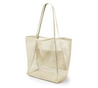 Women's Beach Bag with Zipper Beach Bag Family Beach Tote Bag, White Rice, One Size