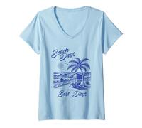 Women's Beach Days Best Days - Tropical Beach Bliss V-Neck T-Shirt