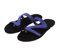 Women's Beach Flip Flops & Pool Slides Flat Rhinestone | Thong Sandals Split-Toe Slip-On Anti-Skid Lightweight Sparkly Summer Casual Outdoor Slides