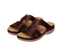 Women's Beach Sandals, Summer Outdoor Sandals, Ergonomic Trekking Sandals, Non-Slip Hiking Sandals, Leisure Beach Slides, Fashionable Slippers, Slim and Comfortable Silhouette Slippers, Wine Red, 4 UK