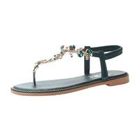 Women's Beach Slide Large Size 2026 Sandal Boheme Nude Feet Flat Sole Soft Sole Spring Summer Outdoor Slides Casual Lightweight Sandals Sandal Woman Summer Chic And Comfortable, green, 6 UK