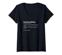 Women's Beachcomber Dictionary Funny Beachcombing V-Neck T-Shirt