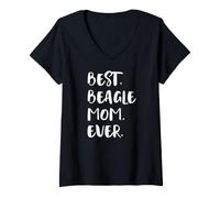 Women's Beagles Best Beagle Mom Ever V-Neck T-Shirt