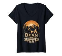 Women's Bean There Survived that - Camping & Outdoor Adventure V-Neck T-Shirt
