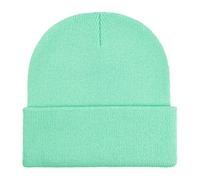 Women's Beanie Hat Winter Ladies Slouch Woolly Turn Up Knitted Cap Solid Color Simplicity Warm Hats Lightweight Soft Windproof Caps Casual Sports Accessories Versatile for Skiing Hiking