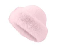 Womens Beanie Hats Winter Knitted Caps Ladies Warm Fleece Lined Crochet Hats Windproof Plush Thermal Slouch Solid Color Caps Travel Skiing Hiking Earflap Beanie Hat Pink