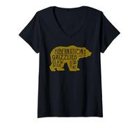 Women's Bear Hibernation Art Nature V-Neck T-Shirt