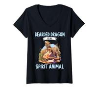 Womens Bearded Dragon is My Spirit Animal. Bearded Dragon V-Neck T-Shirt