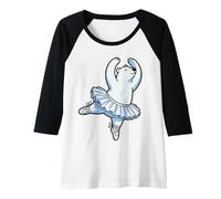 Womens Bearina Cute Polar Bear Ballerina Pun Ballet Dance Fans #2 Raglan Baseball Tee
