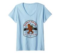 Womens Bearly Hiking Take It Slow Explore More Bear Funny V-Neck T-Shirt