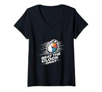 Women's Beat The Clock Daily Discipline Mindset V-Neck T-Shirt