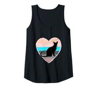 Womens BEAUTIFUL AND COLORFUL HEART WITH A KITTY CAT FOR GIRLS Tank Top