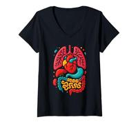 Womens Beautiful Heart Organ Human Body Anatomy V-Neck T-Shirt