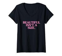 Womens Beautiful Isn't A Size Joke V-Neck T-Shirt