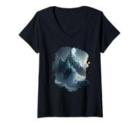 Women's Beautiful Mountain Landscape Mountains Polar Mountain Range V-Neck T-Shirt