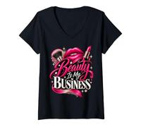 Women's Beauty is My Business Shirt Makeup Artist MUA Salon V-Neck T-Shirt