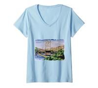 Women's Beaver Bridge Eureka Springs, Arkansas Souvenir V-Neck T-Shirt