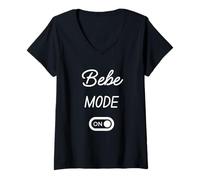 Womens Bebe Mode On Name V-Neck T-Shirt