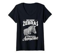 Womens Because Zebras are Freaking Awesome V-Neck T-Shirt