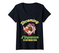 Women's Becoming A Vegetarian is A Big Missed Steak V-Neck T-Shirt