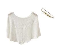 Womens Bed Jacket And Gown Women Casual Open Knit Top Lace Summer Lightweight Solid Hollow Out Knitted Sun Proof Shawl Long Coat Dress Women (White, One Size)