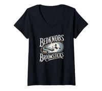 Womens Bedknobs and Broomsticks Magical Vintage Theatre Armour V-Neck T-Shirt
