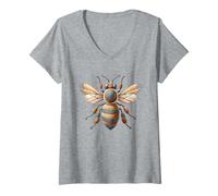 Womens Bee Bumble Bee Dot Day Art Save the Bees Honey Beekeeper V-Neck T-Shirt