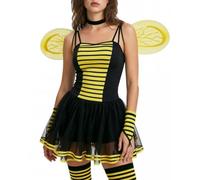 Women's Bee Halloween Cosplay Costume Bee Queen Dress&Accessories (J-02, L)