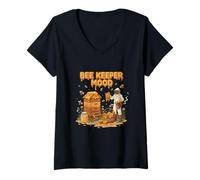 Womens Bee Keeper Mood Beekeeper Honey Hive Apiary Life V-Neck T-Shirt
