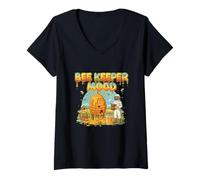 Womens Bee Keeper Mood Funny Honey Bee Beekeeper V-Neck T-Shirt