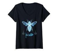 Womens Bee Kind in XRay - Bees Joke - Funny Beekeeper Saying V-Neck T-Shirt