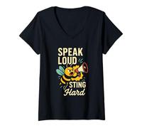 Womens Bee Kind Mental Health Nature Activism Save the Bees Protest V-Neck T-Shirt