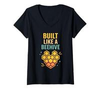 Womens Bee Kind Mental Health Nature Activism Save the Bees Protest V-Neck T-Shirt