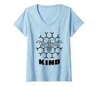Women's Bee Kind Save The Bees Earth Environmentalist Climate Change V-Neck T-Shirt