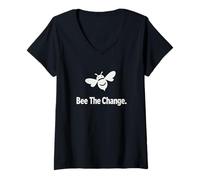 Womens Bee The Change Inspirational Quote for Activists V-Neck T-Shirt