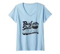 Women's Beef Stew Queen Beef Stew Meat Lover Queen V-Neck T-Shirt