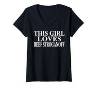 Womens Beef Stroganoff Apparel | Best Funny Foodies Design V-Neck T-Shirt