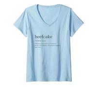 Womens Beefcake Bear Definition Gay Funny Queer Retro Pride Humor V-Neck T-Shirt