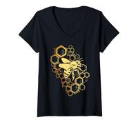 Women's Beekeeper Bee Hive Apiary Honey V-Neck T-Shirt