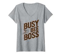 Womens Beekeeper Honeybee Busy Beekeeping V-Neck T-Shirt