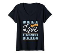 Womens Beep If You Love It Statement Fun Slogan Image V-Neck T-Shirt