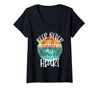 Womens Beer Never Broke My Heart Funny Drinking Game Break Up V-Neck T-Shirt