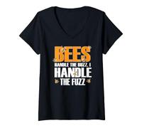 Women's Bees Handle THE Buzz I Handle THE Fuzz V-Neck T-Shirt