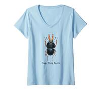 Women's Beetle Cape Stag Beetle V-Neck T-Shirt