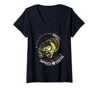Womens Beetle Juice Let's Turn On The Juice V-Neck T-Shirt