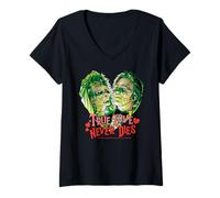 Womens Beetle Juice True Love Never Dies V-Neck T-Shirt